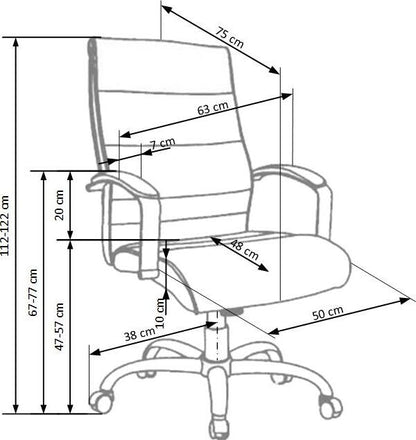 Office Chair East Rushden | size: Width: 63cm, Height: 122cm, Depth: 51cm | color: Black | image: 6 | variant: 1007044