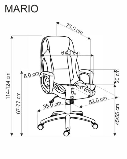 Office Chair East Skopje | size: Width: 67cm, Height: 124cm, Depth: 75cm | color: Black | image: 1 | variant: 1007568