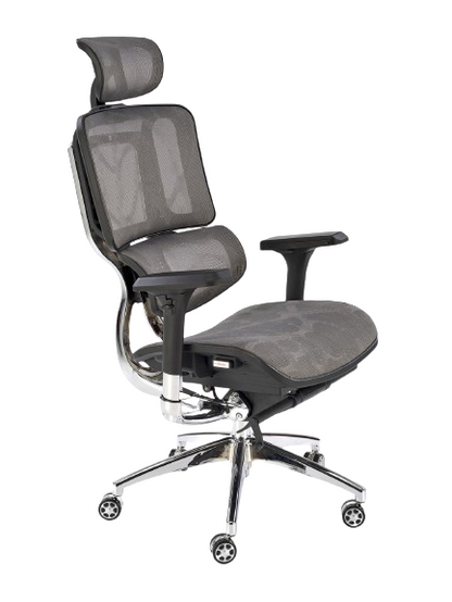 Office Chair Ethan | size: Width: 72cm, Height: 139cm, Depth: 70cm | color: Gray | image: 0 | variant: 1017827