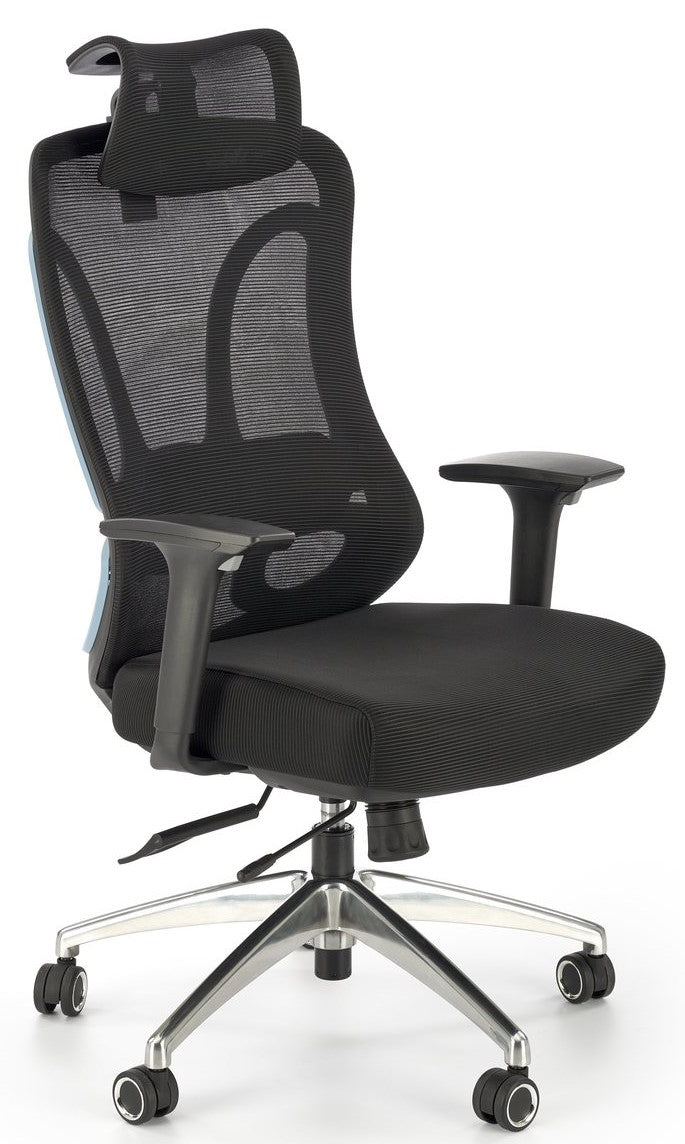 Office Chair Gilberto | size: Width: 64cm, Height: 121cm, Depth: 70cm | color: Black | image: 1 | variant: 1014089