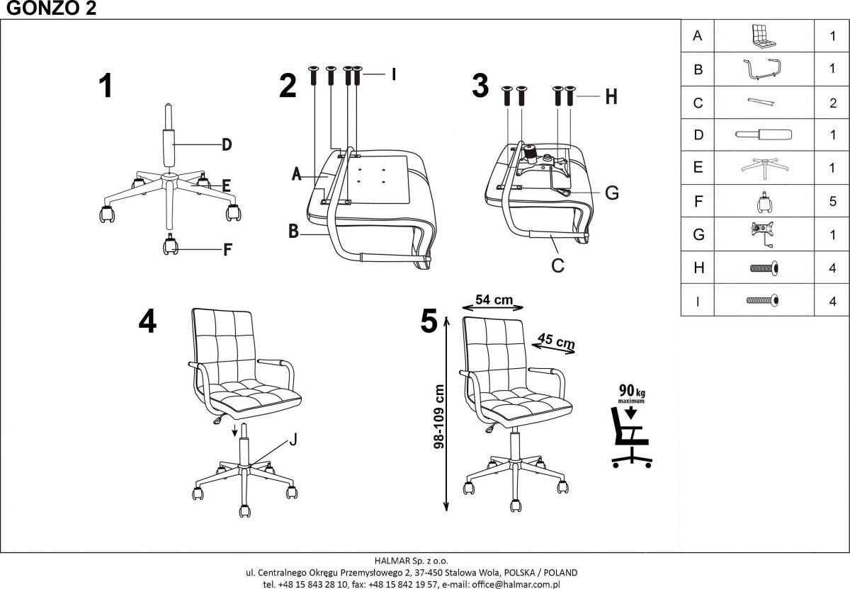 Office Chair Gonzo 4 | size: Width: 53cm, Height: 105cm, Depth: 60cm | color: Green | image: 6 | variant: 1005122
