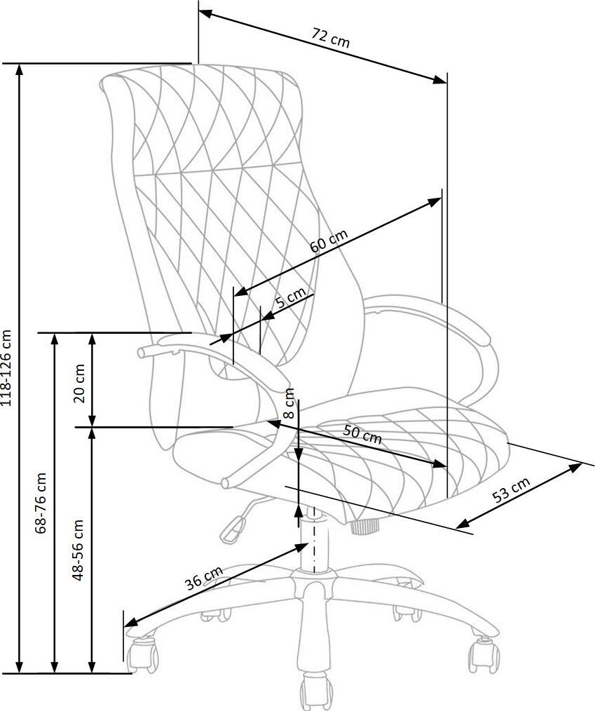 Office Chair Hilton | size: Width: 60cm, Height: 118cm, Depth: 72cm | color: Brown | image: 6 | variant: 1011568