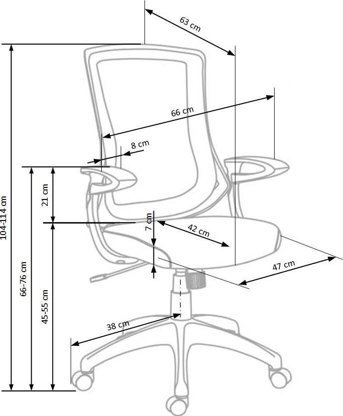 Office Chair Igor | size: Width: 66cm, Height: 114cm, Depth: 63cm | color: Gray | image: 4 | variant: 1011965