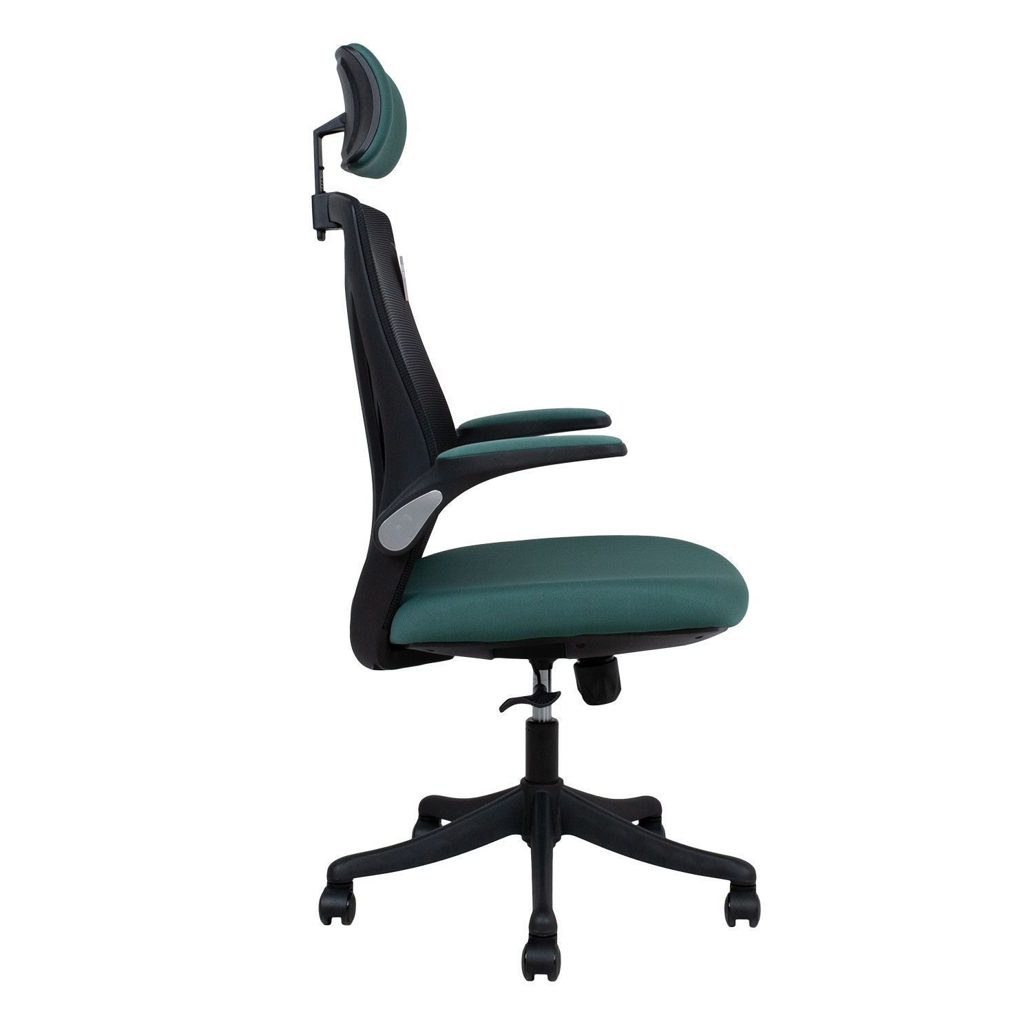 Office Chair Llandeilo | size: Width: 64cm, Height: 126cm, Depth: 62.5cm | color: Black/Green | image: 2 | variant: 1001248