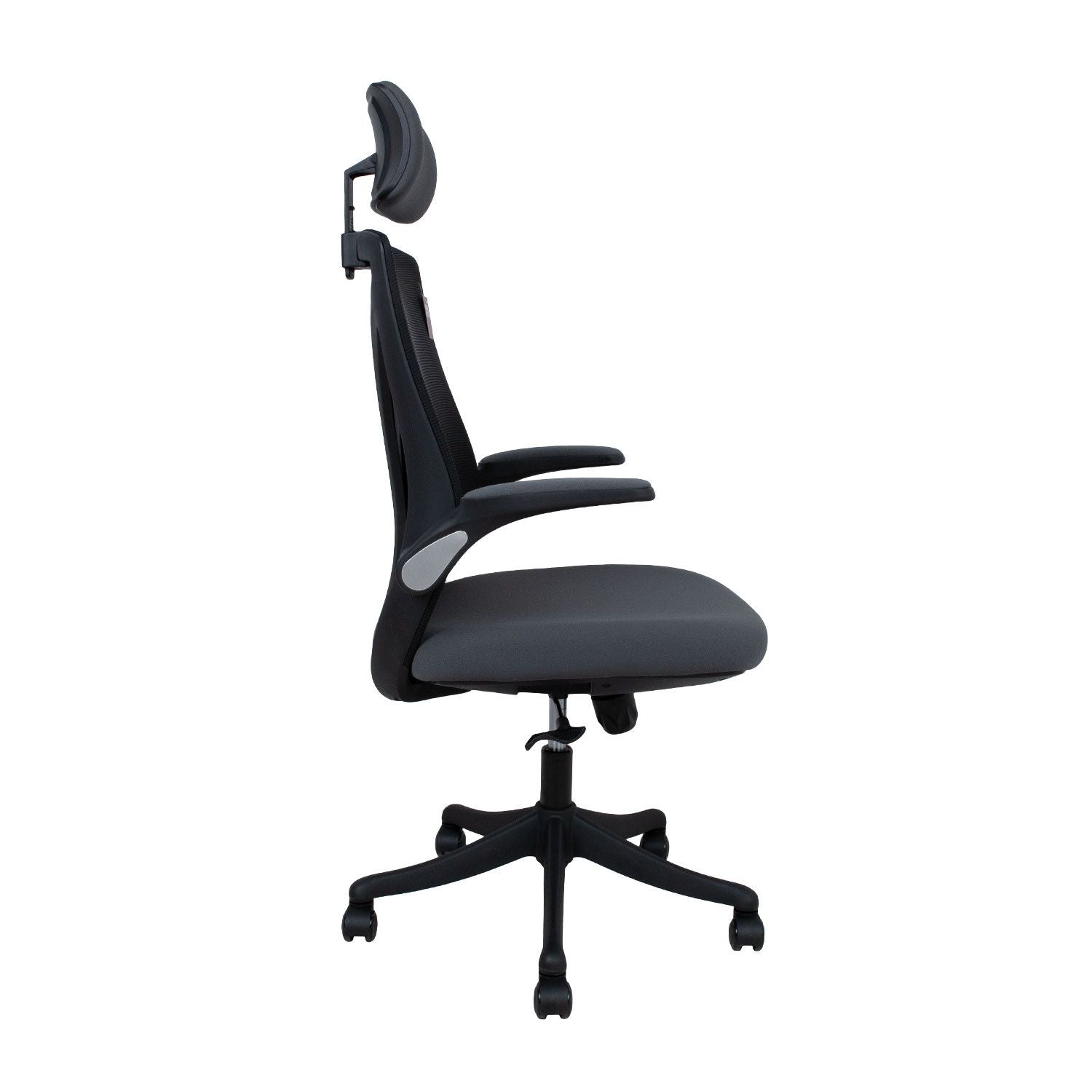 Office Chair Llandeilo | size: Width: 64cm, Height: 126cm, Depth: 62.5cm | color: Black/Grey | image: 2 | variant: 1001247