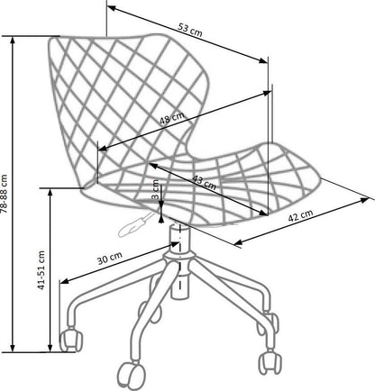 Office Chair Matrix | size: Width: 48cm, Height: 88cm, Depth: 53cm | color: Gray | image: 4 | variant: 1005141