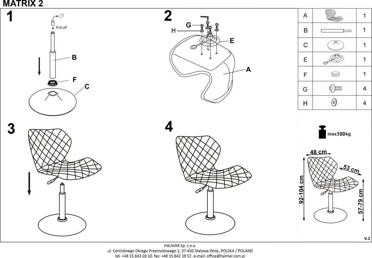 Office Chair Monza | size: Width: 48cm, Height: 104cm, Depth: 53cm | color: Black | image: 4 | variant: 1002921