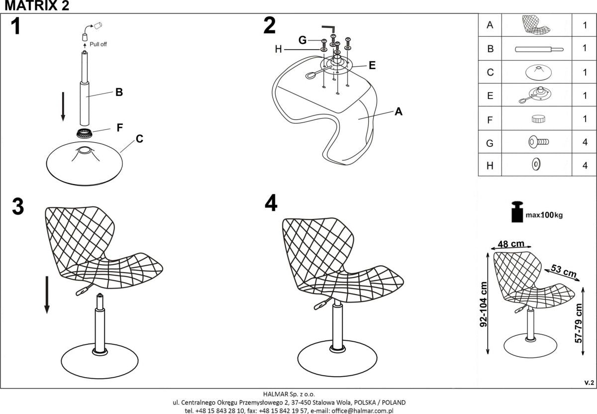 Office Chair Monza | size: Width: 48cm, Height: 104cm, Depth: 53cm | color: Gray | image: 3 | variant: 1002922