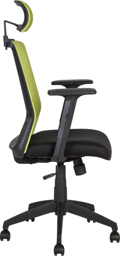 Office Chair New Quay | size: Width: 62cm, Height: 107-114.5cm, Depth: 53cm | color: Green | image: 2 | variant: 1001133