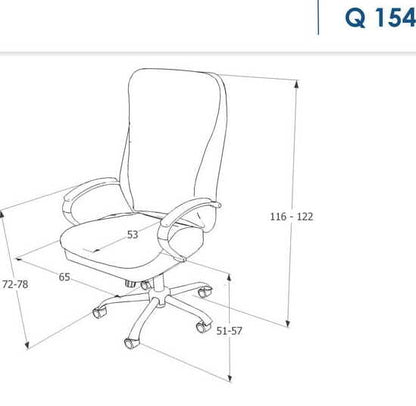 Office Chair Q-154 | size: Width: 65cm, Height: 116-122cm, Depth: 53cm | color: Black | image: 3 | variant: 1005425