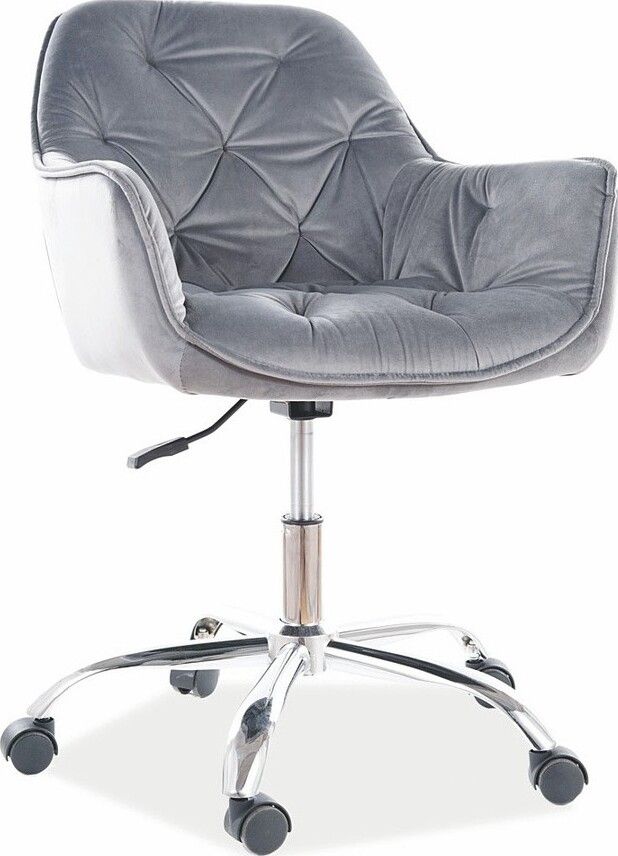 Office Chair Q-190 | size: Width: 60cm, Height: 91cm, Depth: 44cm | color: Gray | image: 1 | variant: 1012376