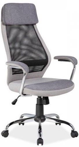 Office Chair Q-336 | size: Width: 65cm, Height: 117-127cm, Depth: 50cm | color: Gray | image: 1 | variant: 1011513
