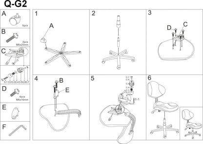 Office Chair Q-G2 | size: Width: 48cm, Height: 80-92cm, Depth: 41cm | color: Black/Grey | image: 2 | variant: 1005439