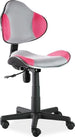 Office Chair Q-G2 | size: Width: 48cm, Height: 80-92cm, Depth: 41cm | color: Grey/Pink | image: 1 | variant: 1005438
