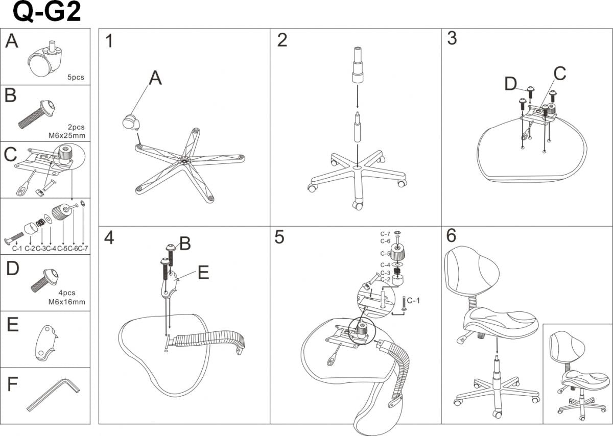 Office Chair Q-G2 | size: Width: 48cm, Height: 80-92cm, Depth: 41cm | color: Grey/Pink | image: 2 | variant: 1005438