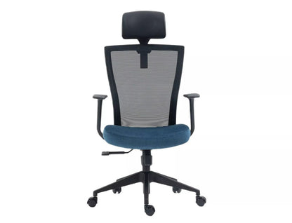 Office Chair Q328H | size: Width: 59cm, Height: 109cm, Depth: 48cm | color: Black/Blue | image: 3 | variant: 1005453