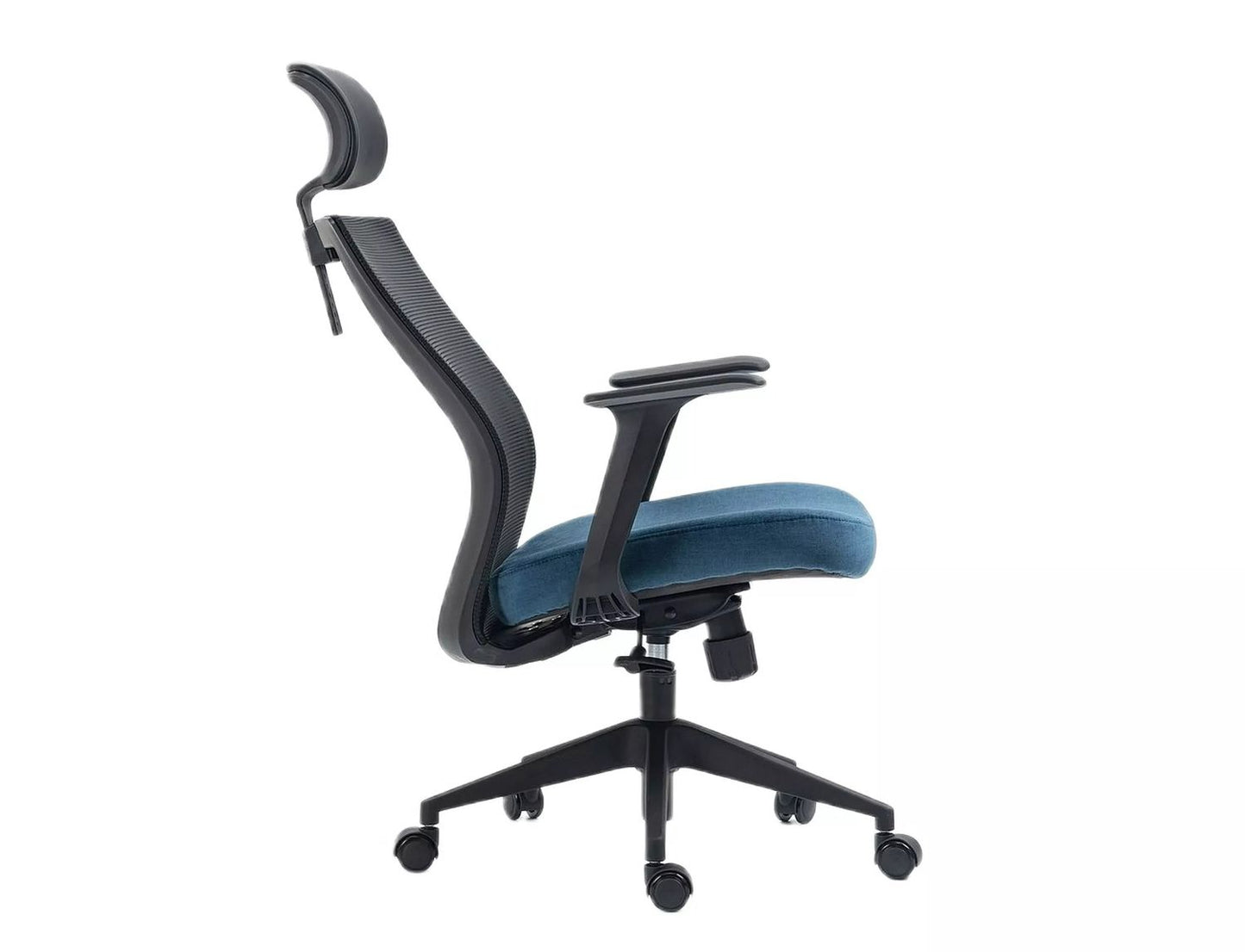 Office Chair Q328H | size: Width: 59cm, Height: 109cm, Depth: 48cm | color: Black/Blue | image: 4 | variant: 1005453