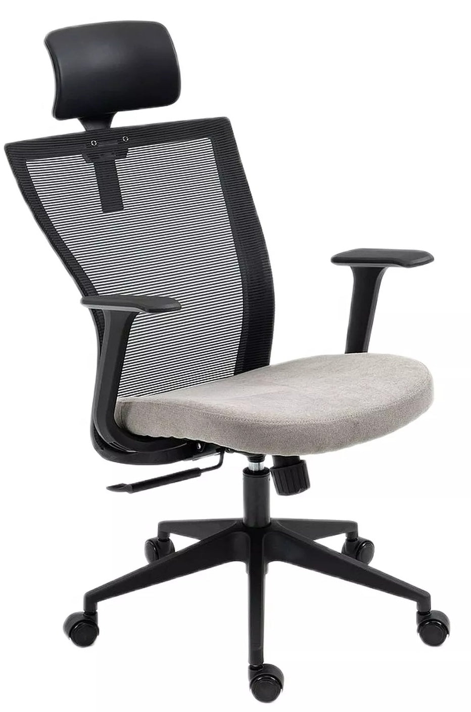 Office Chair Q328H | size: Width: 59cm, Height: 109cm, Depth: 48cm | color: Black/Grey | image: 0 | variant: 1005455