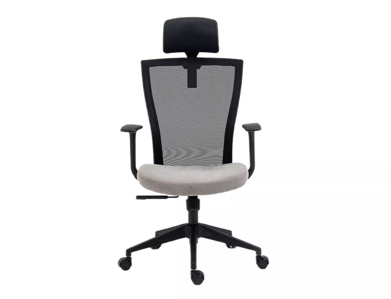Office Chair Q328H | size: Width: 59cm, Height: 109cm, Depth: 48cm | color: Black/Grey | image: 2 | variant: 1005455
