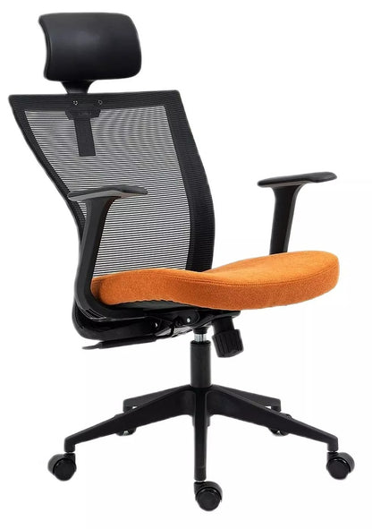 Office Chair Q328H | size: Width: 59cm, Height: 109cm, Depth: 48cm | color: Black/Orange | image: 0 | variant: 1005454