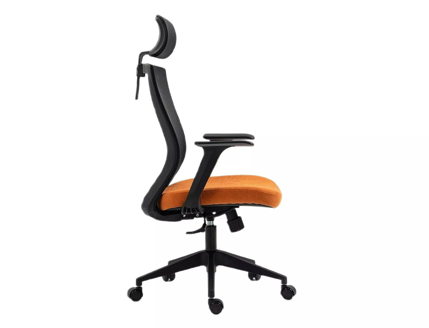 Office Chair Q328H | size: Width: 59cm, Height: 109cm, Depth: 48cm | color: Black/Orange | image: 4 | variant: 1005454