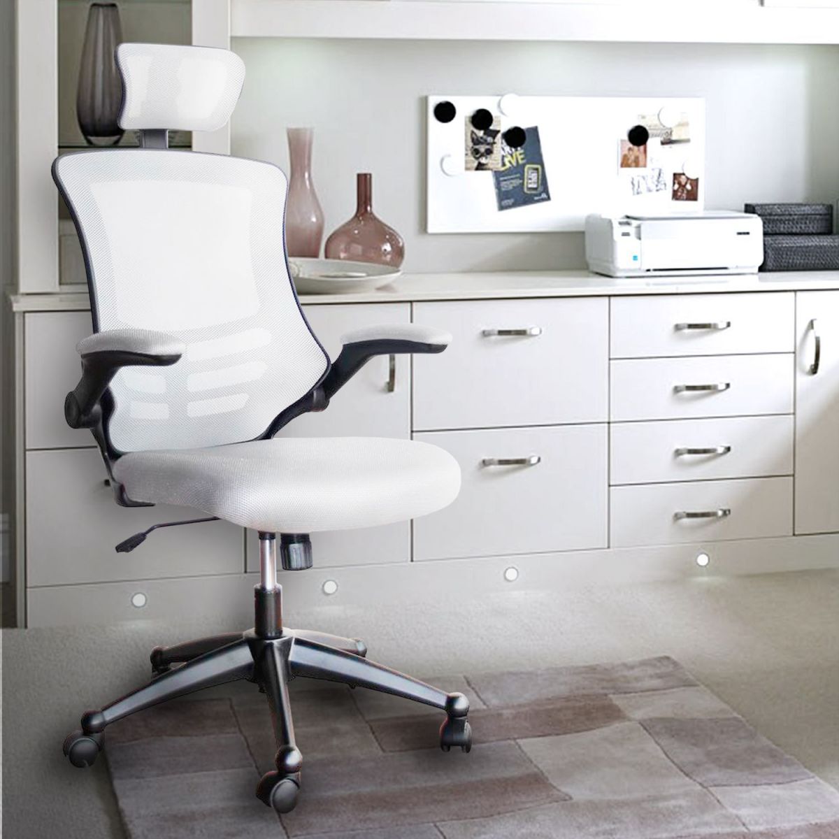Office Chair Ragusa | size: Width: 51cm, Height: 117-126cm, Depth: 66.5cm | color: Gray | image: 2 | variant: 1005296