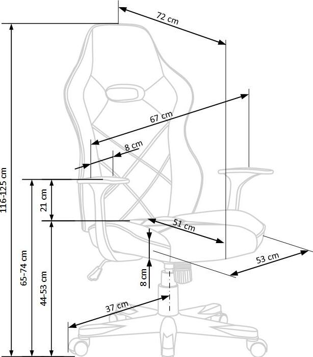 Office Chair Rambler | size: Width: 67cm, Height: 125cm, Depth: 72cm | color: Black | image: 3 | variant: 1011621
