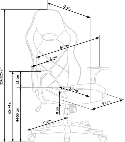 Office Chair Rambler | size: Width: 67cm, Height: 125cm, Depth: 72cm | color: Black | image: 3 | variant: 1011621