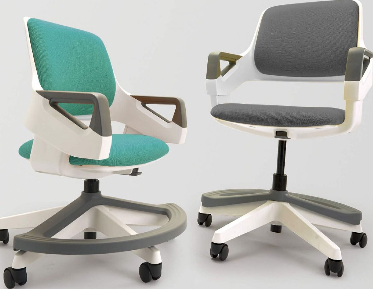 Office Chair Rookee | size: Width: 64cm, Height: 76-93cm, Depth: 64cm | color: Gray | image: 5 | variant: 1005310