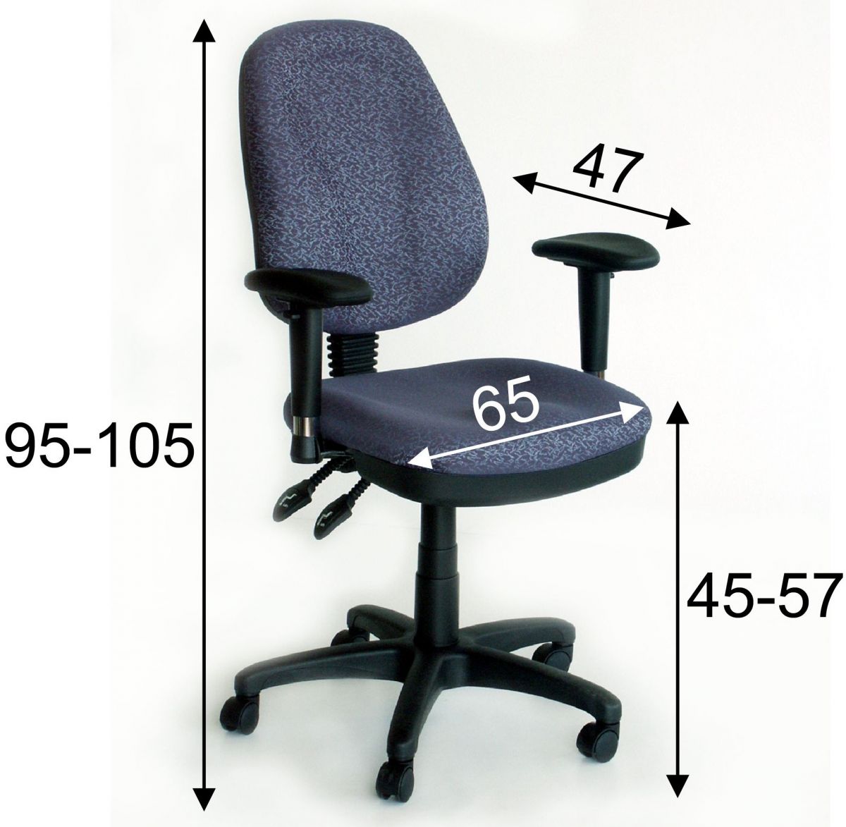 Office Chair Savona | size: Width: 65cm, Height: 96-108cm, Depth: 47cm | color: Blue | image: 2 | variant: 1005317