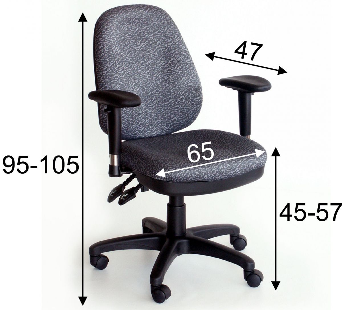 Office Chair Savona | size: Width: 65cm, Height: 96-108cm, Depth: 47cm | color: Gray | image: 2 | variant: 1005316