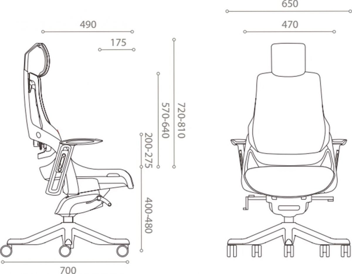 Office Chair St Davids | size: Width: 70cm, Height: 112-129cm, Depth: 70cm | color: Black/Grey | image: 3 | variant: 1001269