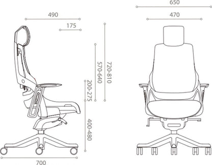 Office Chair St Davids | size: Width: 70cm, Height: 112-129cm, Depth: 70cm | color: Black/Grey | image: 3 | variant: 1001269