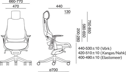 Office Chair St Davids | size: Width: 70cm, Height: 112-129cm, Depth: 70cm | color: Black | image: 4 | variant: 1001267