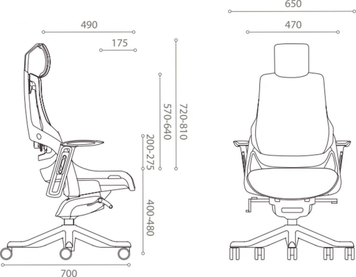 Office Chair St Davids | size: Width: 70cm, Height: 112-129cm, Depth: 70cm | color: Gray | image: 3 | variant: 1001270