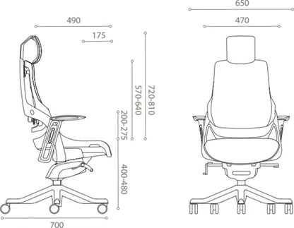 Office Chair St Davids | size: Width: 70cm, Height: 112-129cm, Depth: 70cm | color: Gray | image: 3 | variant: 1001270