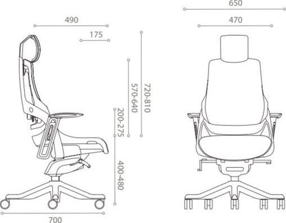 Office Chair St Davids | size: Width: 70cm, Height: 112-129cm, Depth: 70cm | color: Green | image: 4 | variant: 1001268