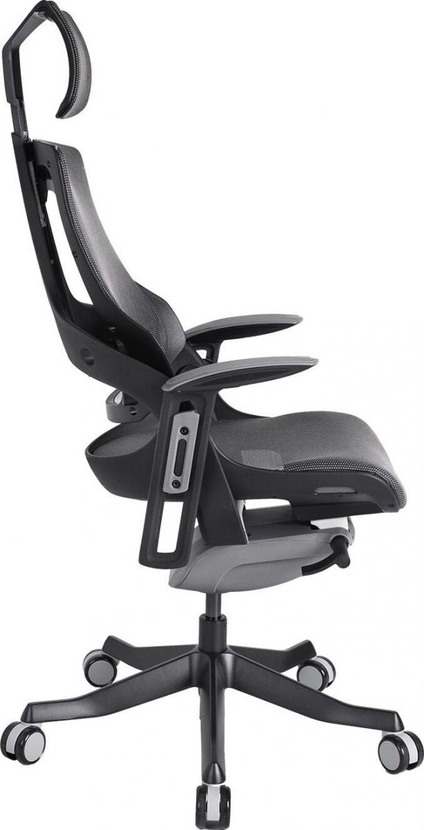 Office Chair St Davids | size: Width: 70cm, Height: 112-129cm, Depth: 70cm | color: Transparent/Black | image: 2 | variant: 1001265