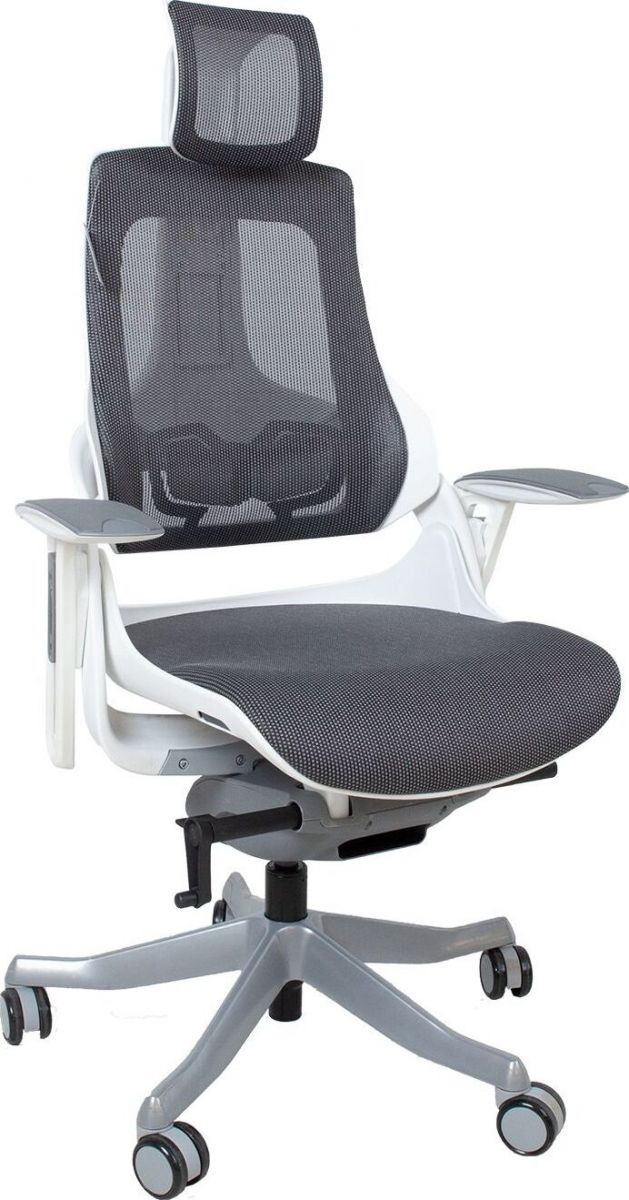 Office Chair St Davids | size: Width: 70cm, Height: 129cm, Depth: 70cm | color: White/Grey | image: 1 | variant: 1001271