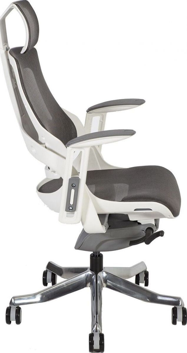 Office Chair St Davids | size: Width: 70cm, Height: 129cm, Depth: 70cm | color: White/Grey | image: 2 | variant: 1001271