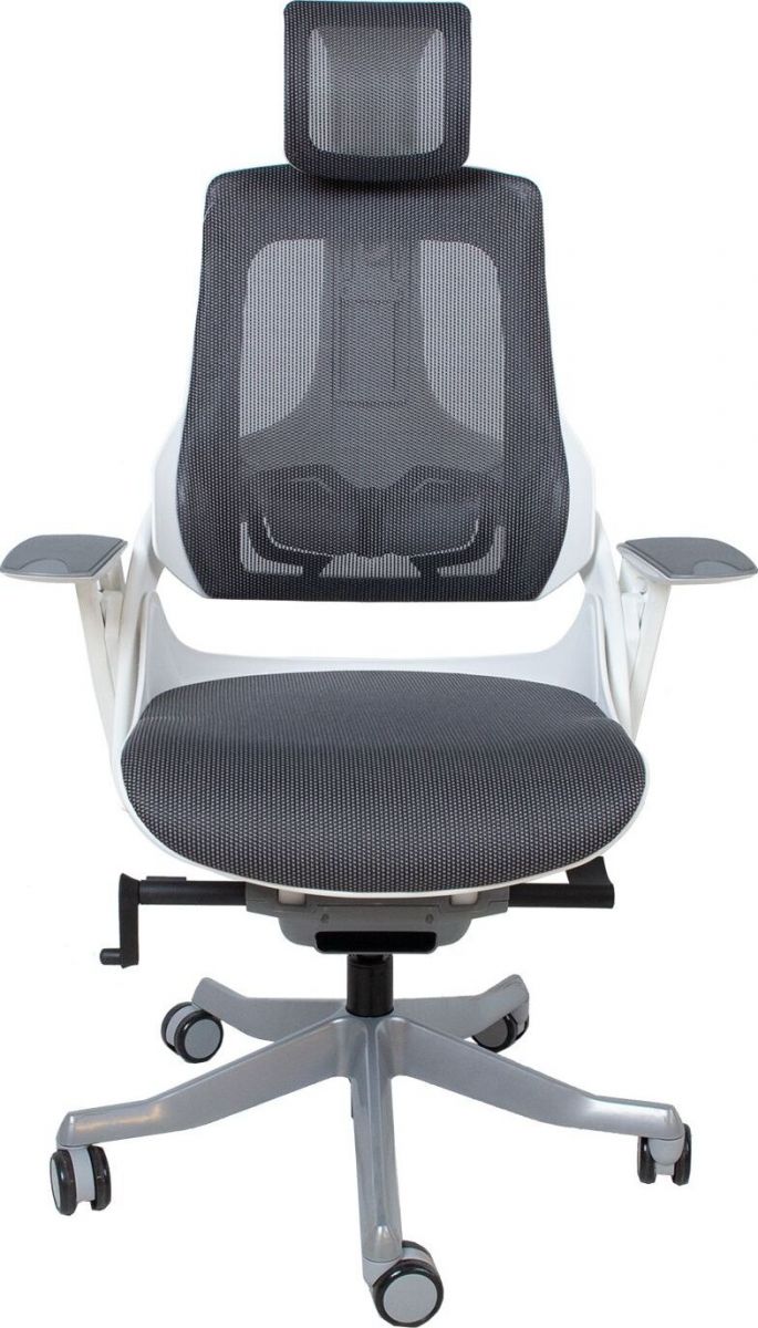 Office Chair St Davids | size: Width: 70cm, Height: 129cm, Depth: 70cm | color: White/Grey | image: 3 | variant: 1001271