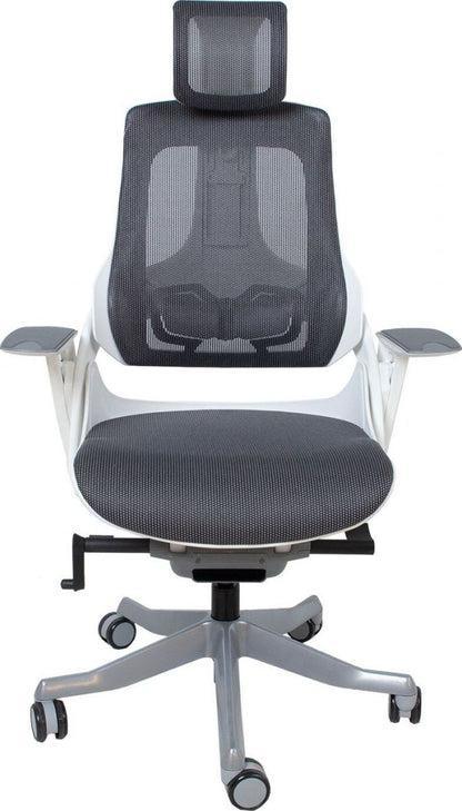 Office Chair St Davids | size: Width: 70cm, Height: 129cm, Depth: 70cm | color: White/Grey | image: 3 | variant: 1001271
