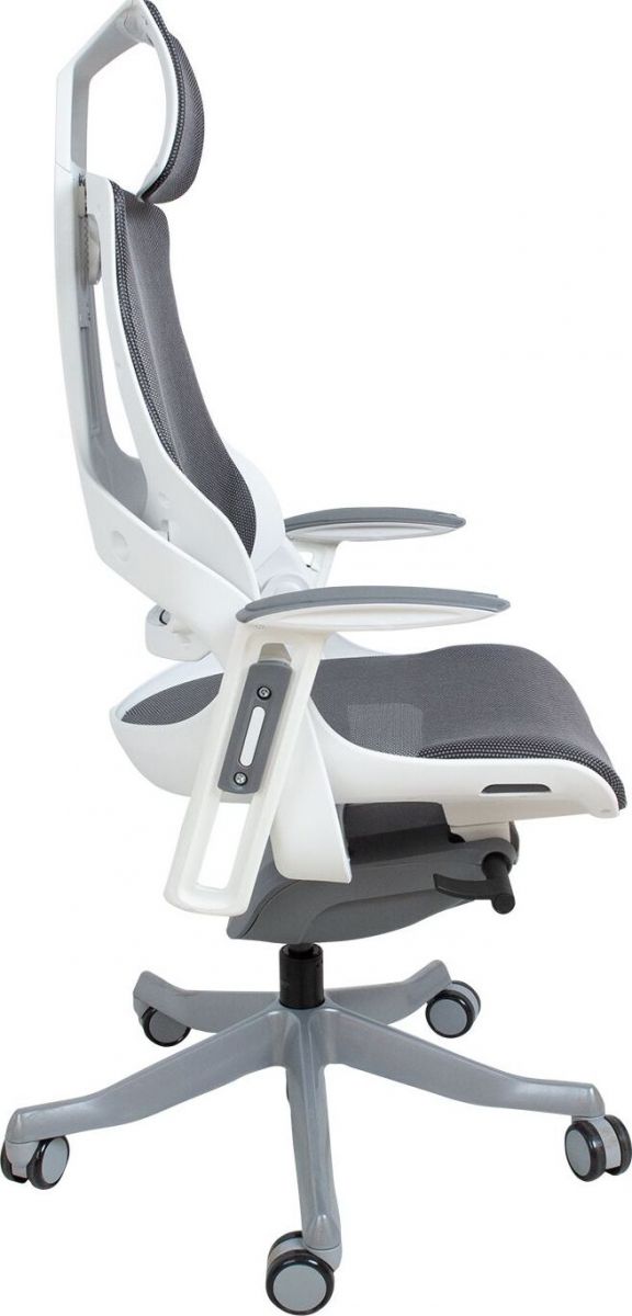 Office Chair St Davids | size: Width: 70cm, Height: 129cm, Depth: 70cm | color: White/Grey | image: 4 | variant: 1001271