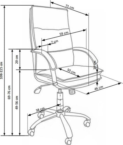 Office Chair Stanley | size: Width: 71cm, Height: 108cm, Depth: 59cm | color: Black | image: 3 | variant: 1011561