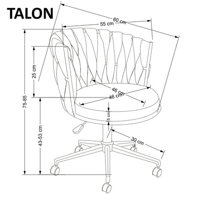 Office Chair Talon | size: Width: 55cm, Height: 75cm, Depth: 60cm | color: Black/Pink | image: 2 | variant: 1005166