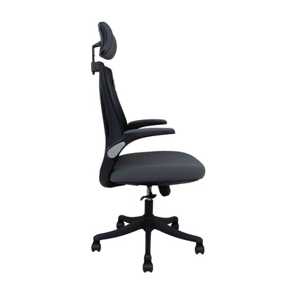 Office Chair Tandy | size: Width: 64cm, Height: 126cm, Depth: 62.5cm | color: Black/Grey | image: 2 | variant: 1005330