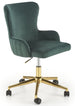 Office Chair Timoteo | size: Width: 55cm, Height: 77cm, Depth: 55cm | color: Green/Gold | image: 1 | variant: 1005172