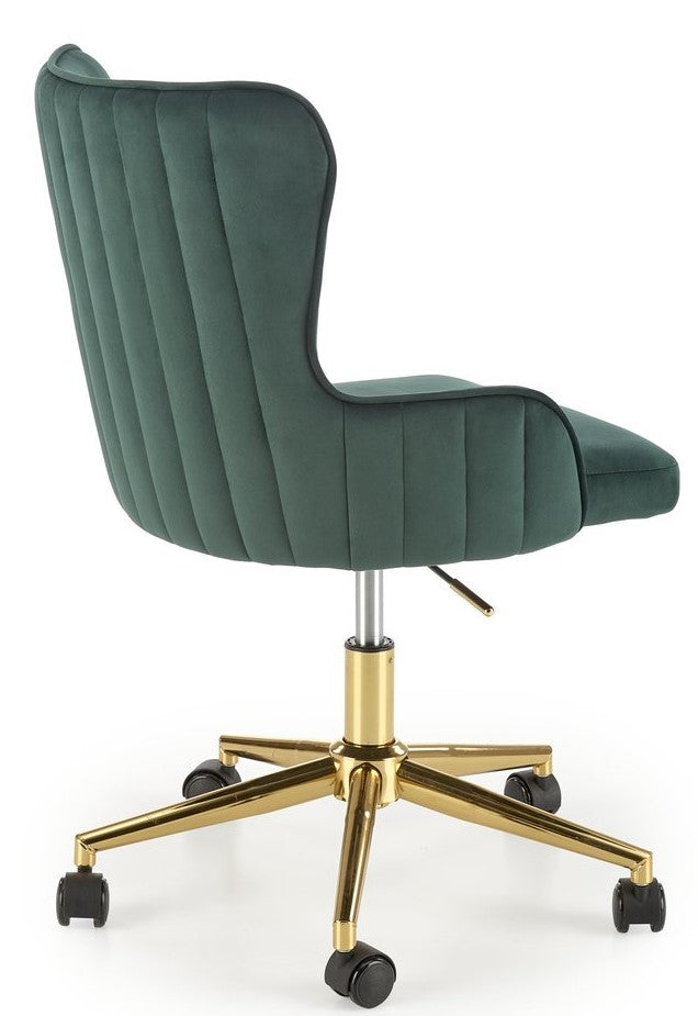 Office Chair Timoteo | size: Width: 55cm, Height: 77cm, Depth: 55cm | color: Green/Gold | image: 2 | variant: 1005172