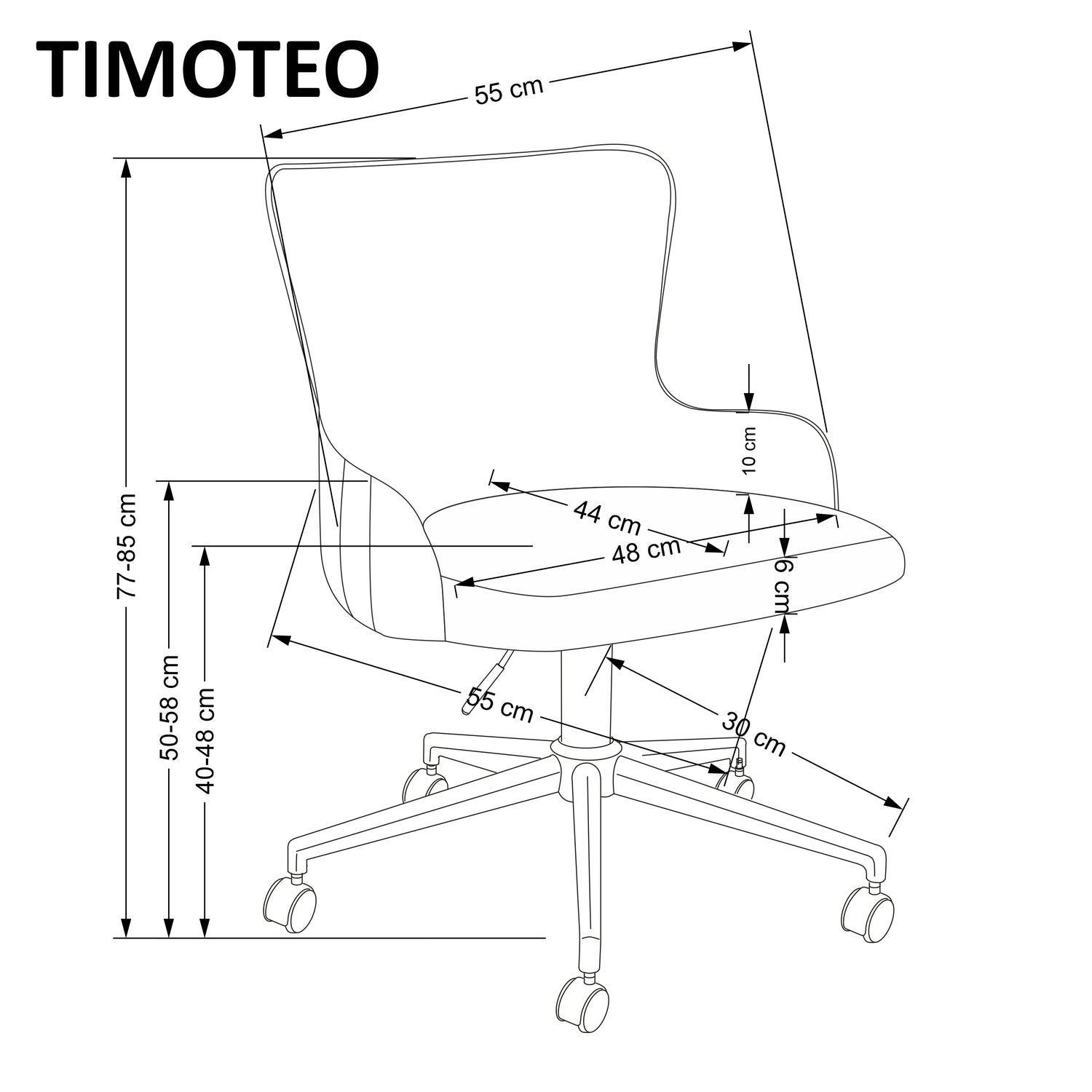 Office Chair Timoteo | size: Width: 55cm, Height: 77cm, Depth: 55cm | color: Green/Gold | image: 3 | variant: 1005172