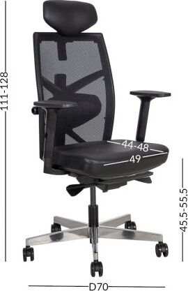 Office Chair Tune 2 | size: Width: 70cm, Height: 111-128cm, Depth: 49cm | color: Black | image: 4 | variant: 1011590